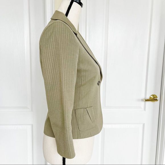 Antonio Melani‎ Size 0 Sandstone Pinned Striped Blazer with Folded Front Pockets - Picture 7 of 10
